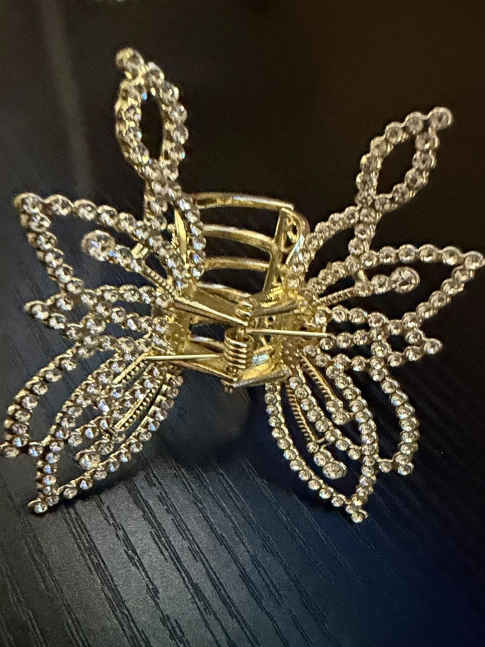 Gold and Rhinestone Butterfly Hair Clip NWT